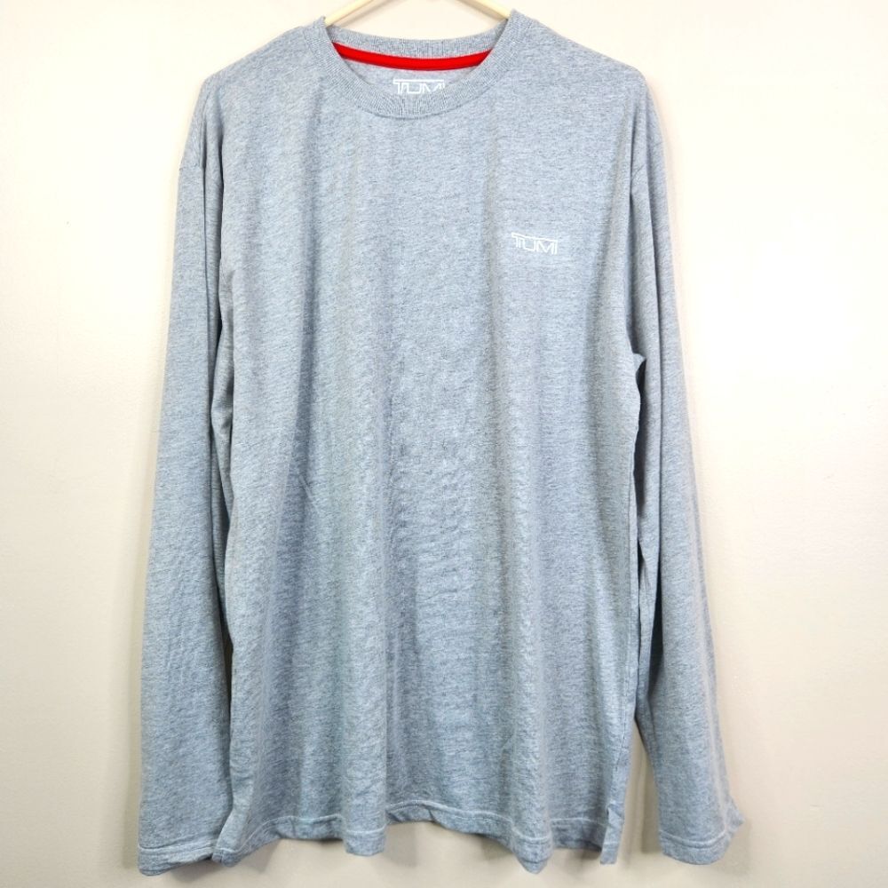 Tumi x Air India Mens Heather Gray Cotton Blend Long Sleeve Crew Neck Tee XL